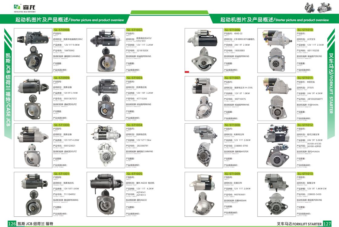DH150-7/220-5 Starter Motor For Doosan DB58T 65.26201-7044 1811001910 1811001911 1811001912 1811002061 1811002531